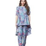 Women Ethnic Kurta Set | Rayon Co-Ord Set | Fancy Pajama Set | Pack of 2 | Floral Printed Top & Pant Set | Full Pair Set | A-line Kurta Set for Women |